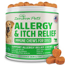 Dog Allergy Relief & Anti Itch Chews - Soothes Itchy Skin, Paws, Ears & Allergies - 120 Chews