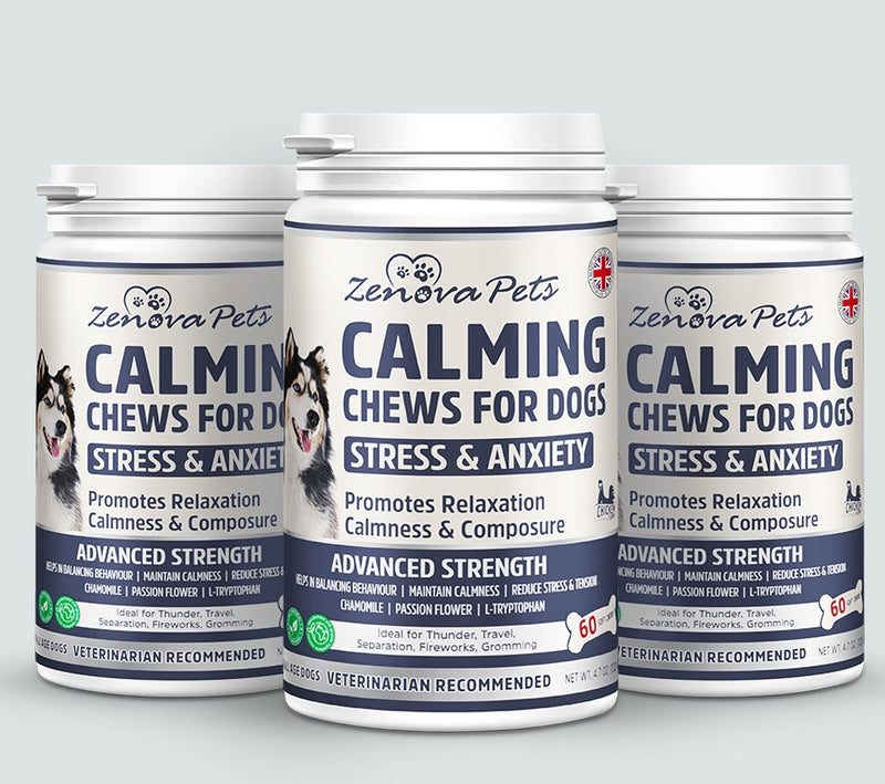 Dog Calming Treats for Stress, Aggression, Barking & Anxiety Relief UK MADE ( Pack of 3)